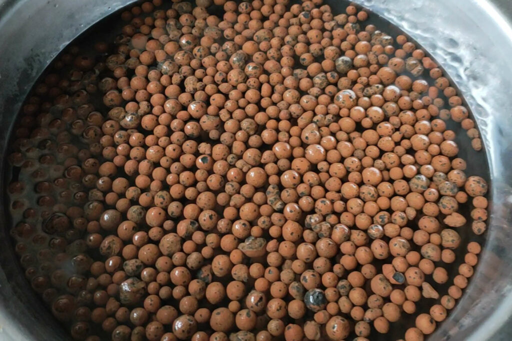 expanded clay aggregate needs proper preparation - LECA ball soaking during preparation